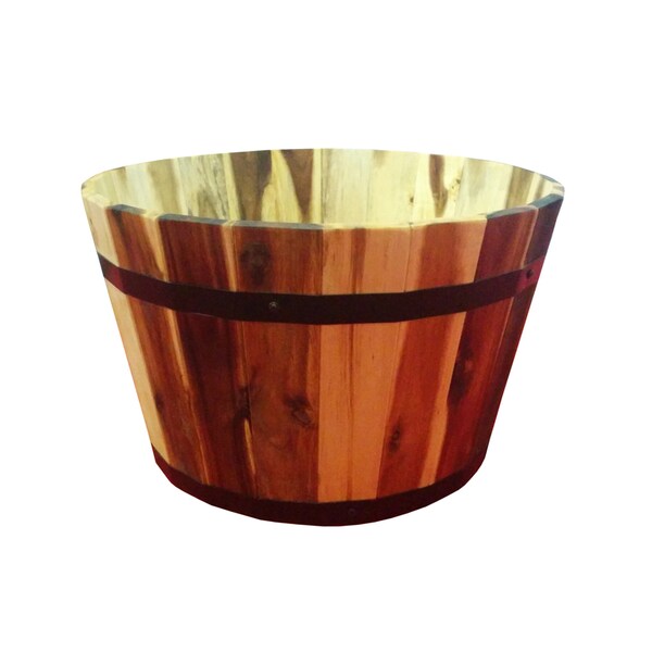 Avera Products 9.5 in. H X 16 in. W X 16 in. D Wood Traditional Barrel Natural AWP304160 - main